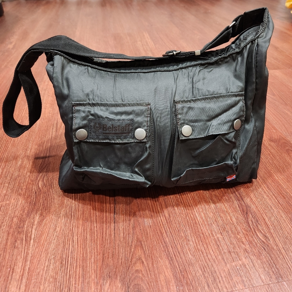 Belstaff Nylon Shoulder Messenger Bag Waxed Crossbody